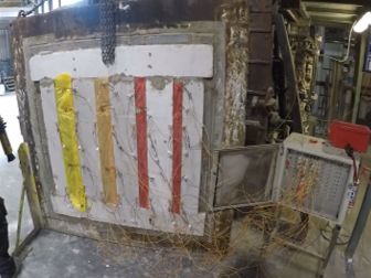 thermocouples during a cavity barrier fire test 